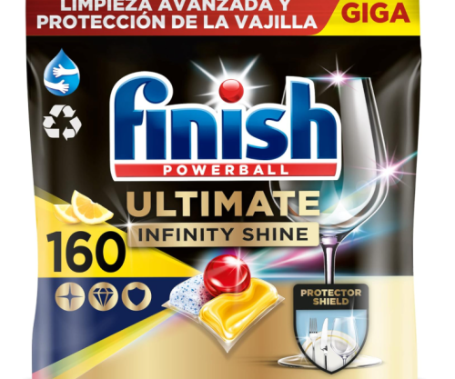 Finish Powerball Ultimate Infinity Shine Limón - pack 160 Pastillas
