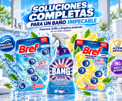 Pack Limpieza Exprés para Baño: Bref Limón, Bref Océano y Cillit Bang