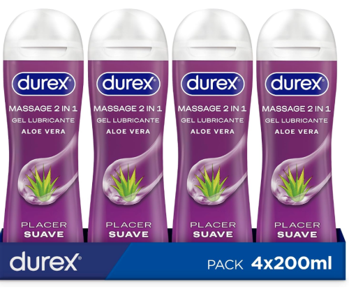 Durex Play Massage 2 en 1 con Aloe Vera Pack 4 x 200 ml