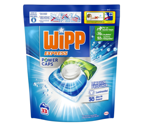 Wipp Express Power Caps Detergente Cápsulas Limpieza Profunda 33 Lavados