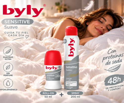 BYLY Pack Desodorante Sensitive Suave Roll-On 50ml + Spray 200ml