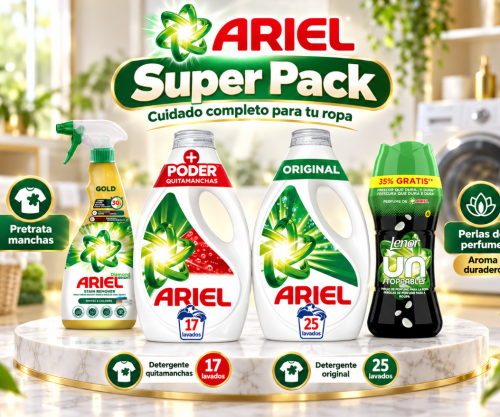 Pack Ariel: Limpieza Total y Aroma Increíble para tu Ropa